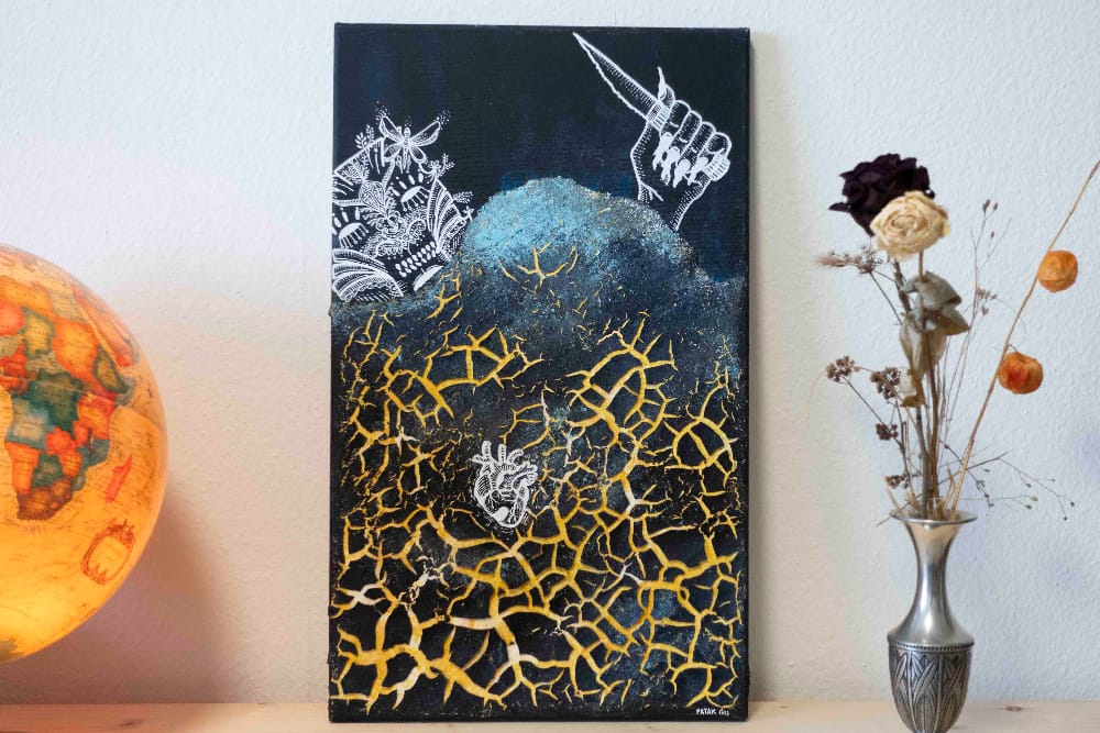 Painting named "Horcrux", representing a monster searching a hidden heart.