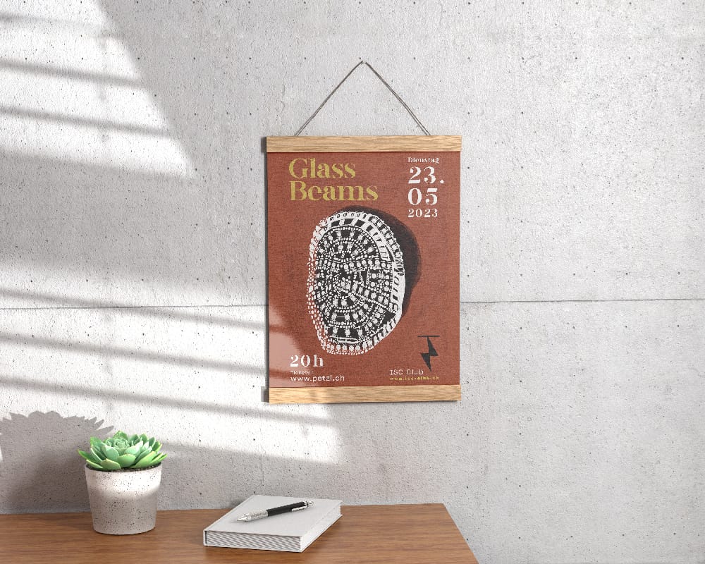 Poster made for the concert of the Glasscarts, ISC Club in Bern