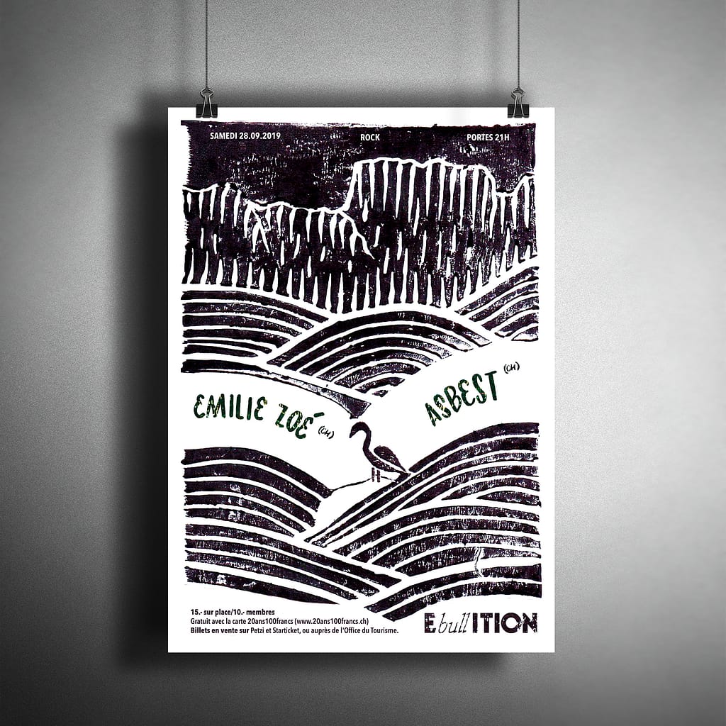 Poster made for the concert venue Ebullition in Bulle.